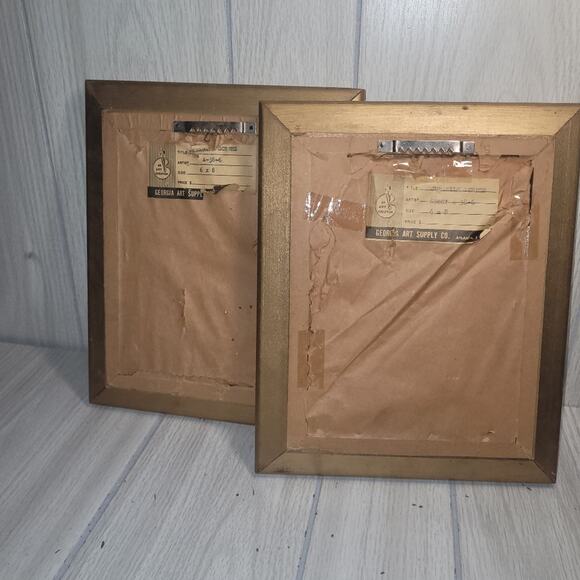 Vtg Ornate Gold Framed Boy & Girl Praying Prints Framed Art Nursery Room Decor - Picture 5 of 10